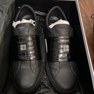 GIVENCHY Urban Street Smooth and Croc-Effect Leather Slip-On Sneakers